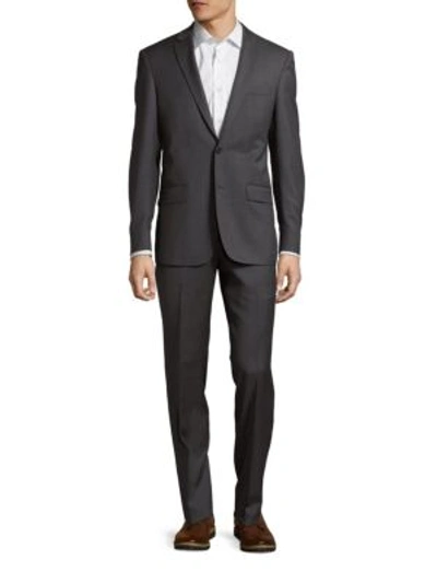 John Varvatos Long Sleeve Woolen Suit In Grey