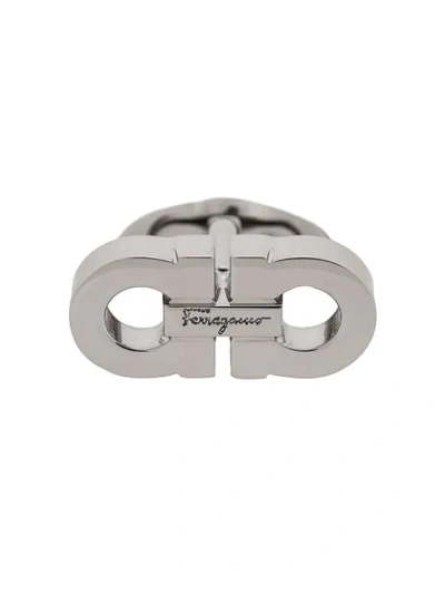 Ferragamo Double Gancini Silvertone Cufflink