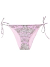 Versace Barocco-print Bikini Bottom In Pink