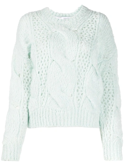 Iro Chunky Cable Knit Sweater In Blue