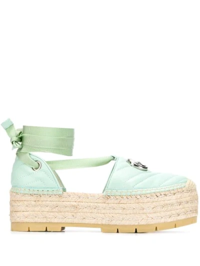 Gucci Pilar Double G Espadrilles In Green