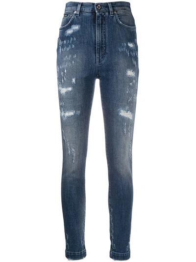 Dolce & Gabbana Audrey Ripped High-waisted Jeans In Combined_colour