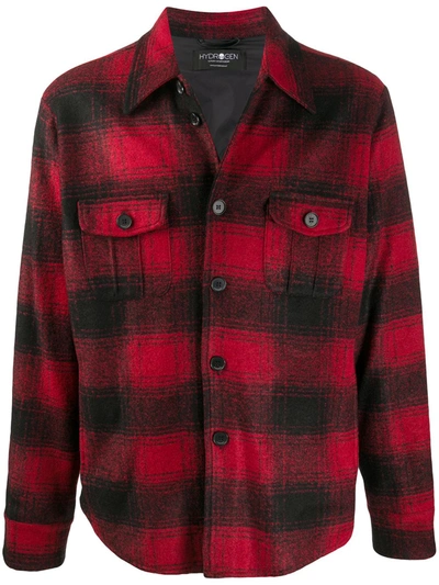 Hydrogen Plaid Long-sleeved Shirt In Red