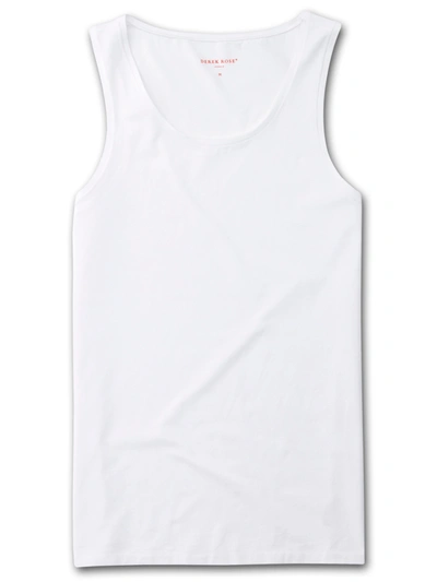 Derek Rose Men's Underwear Waistcoat Jack Pima Cotton Stretch White