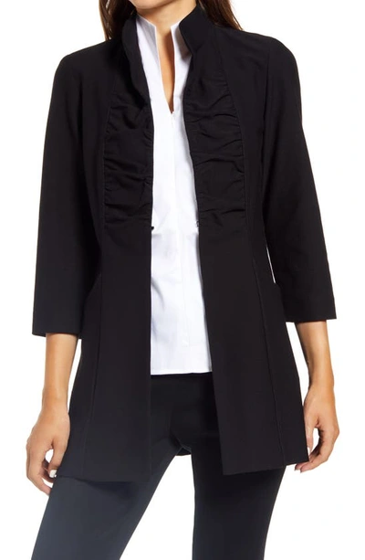 Ming Wang Stand Collar Jacket In Black