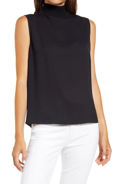 Ming Wang Knit Neck Tank In Black