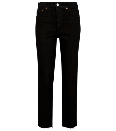 Re/done 70s High-rise Straight-leg Jeans In Jet Black