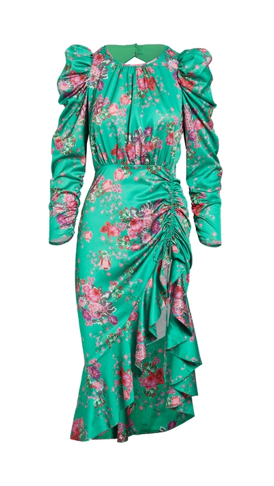 green emerald velvet dress for Love & Lemons