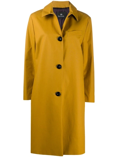 Ps By Paul Smith Oversized Single Breasted Coat In Gold