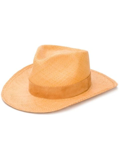 Super Duper Hats Woven Fedora In Orange