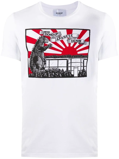 Dondup Short-sleeved Printed T-shirt In White