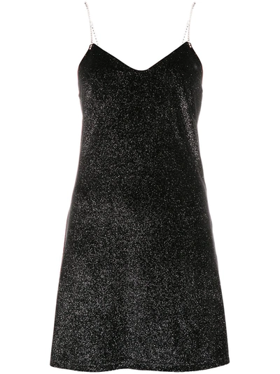 Chiara Ferragni Glittered Slip Dress In Black
