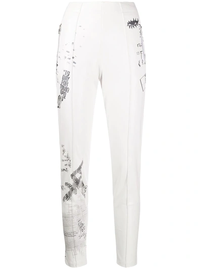 Ermanno Scervino Printed Cropped Trousers In White