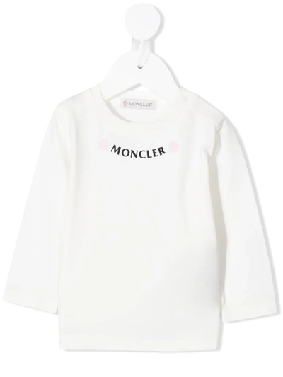 Moncler Babies' Logo-print T-shirt In White