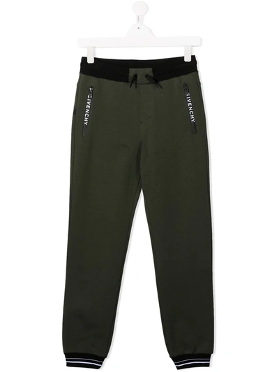 Givenchy Teen Drawstring Track Trousers In Green