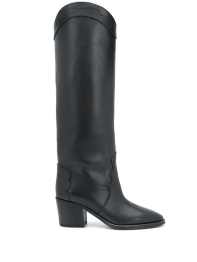 Saint Laurent Kate Knee-length Boots In Black