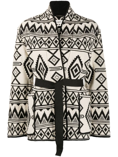 Isabel Marant Étoile Belted Navajo Coat In Neutrals