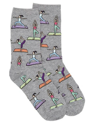 Hot Sox Yoga Crew Socks In Sweatshirt Grey