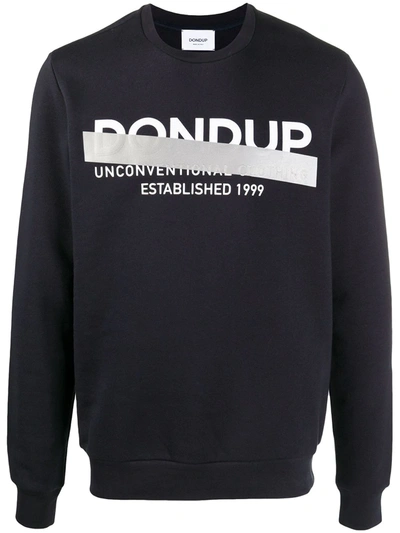 Dondup Prints And Logo Sweatshirt In Blue