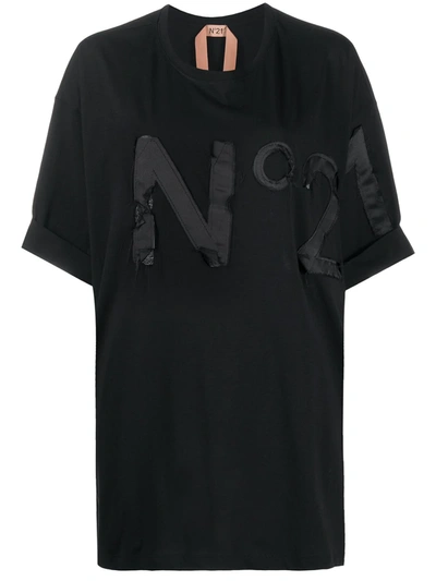 N°21 Oversized Logo T-shirt In Black