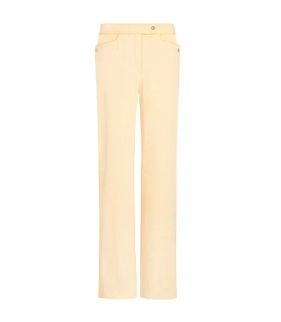 Tory Burch Triacetate Trousers In Iced Lemon