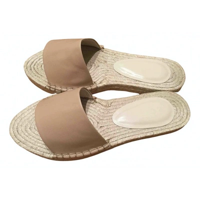 Pre-owned House Of Harlow 1960 Beige Leather Espadrilles