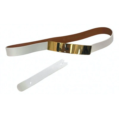 Pre-owned Maison Boinet Leather Belt In White