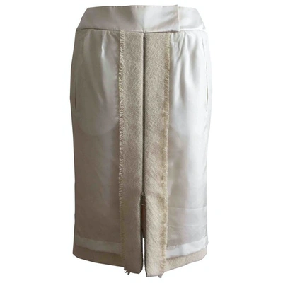 Pre-owned Givenchy Ecru Wool Skirt