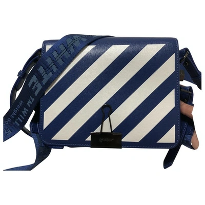 Pre-owned Off-white Binder Blue Leather Handbag