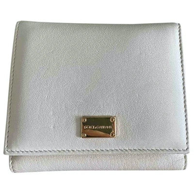 Pre-owned Dolce & Gabbana Leather Wallet In White