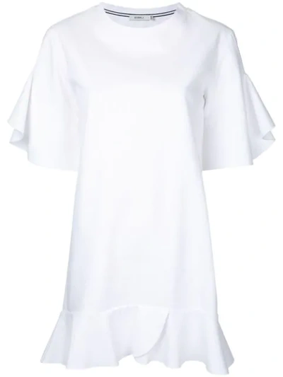 Goen J Ruffle Trim Dress In White