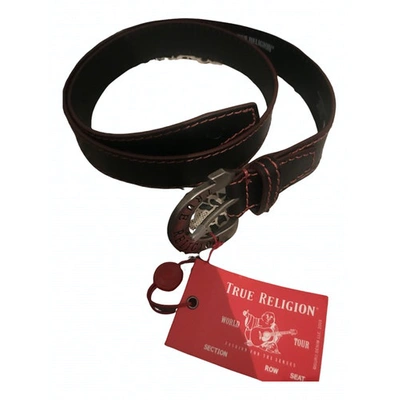 Pre-owned True Religion Leather Belt In Black