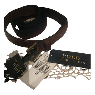 Pre-owned Polo Ralph Lauren Leather Belt In Blue