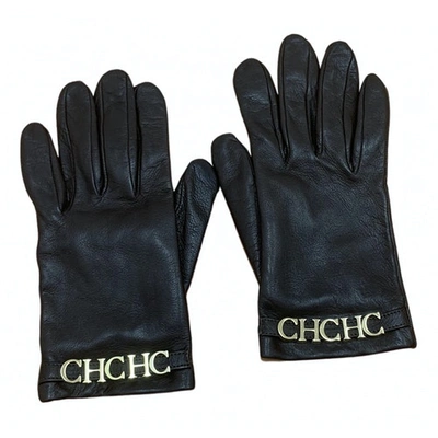 Pre-owned Carolina Herrera Leather Gloves In Brown