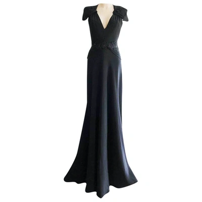 Pre-owned Jenny Packham Silk Maxi Dress In Black