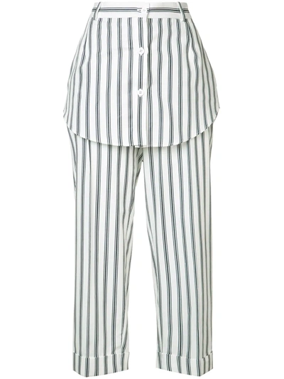 Monse Striped Skirt Trousers In White