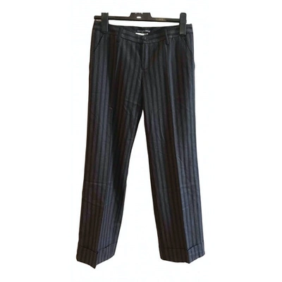 Pre-owned Dolce & Gabbana Wool Straight Trousers In Black