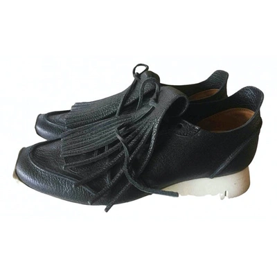 Pre-owned Buttero Leather Trainers In Black