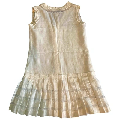 Pre-owned Ermanno Scervino Linen Mini Dress In White