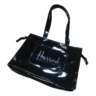 Pre-owned Harrods Patent Leather Handbag In Black