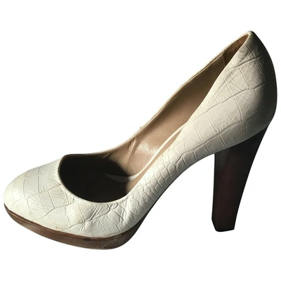 Pre-owned Le Silla Leather Heels In White