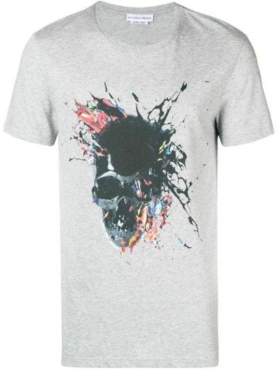Alexander Mcqueen T-shirt Mit Totenkopf-print In Grey