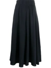 Aspesi High-waist Plain Skirt In Dark Blue