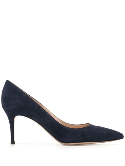 Gianvito Rossi 70 Pointed-toe Pumps In Blue