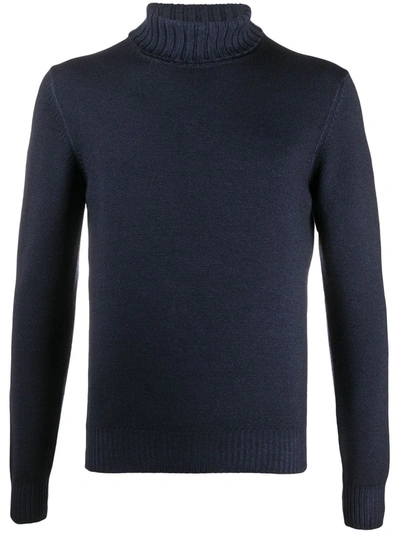 Tagliatore Turtle Neck Jumper In Blue