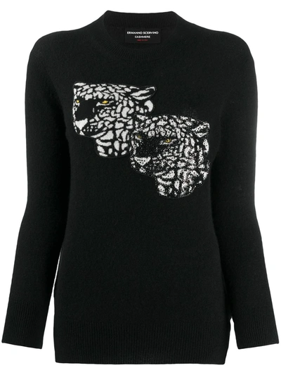 Ermanno Scervino Jaguar Embroidered Jumper In Black