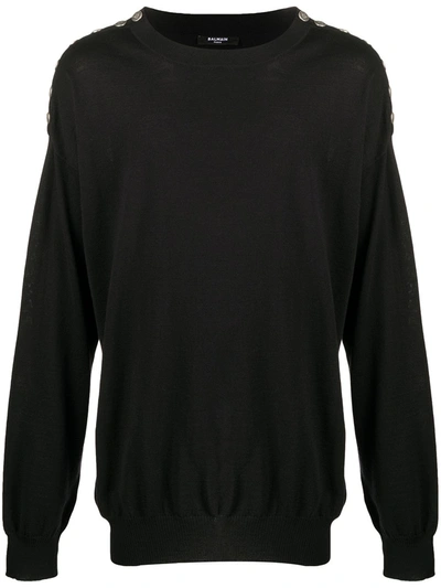 Balmain Engraved-button Jumper In Black