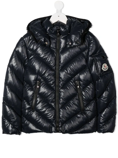 Moncler Kids' Salzman Quilted Padded Jacket In Blue