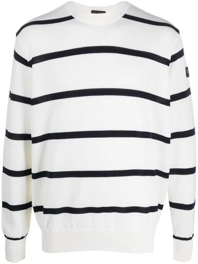 Paul & Shark Striped Knit Jumper In Neutrals