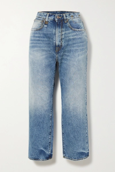 R13 Royer Cropped High-rise Wide-leg Jeans In Light Denim